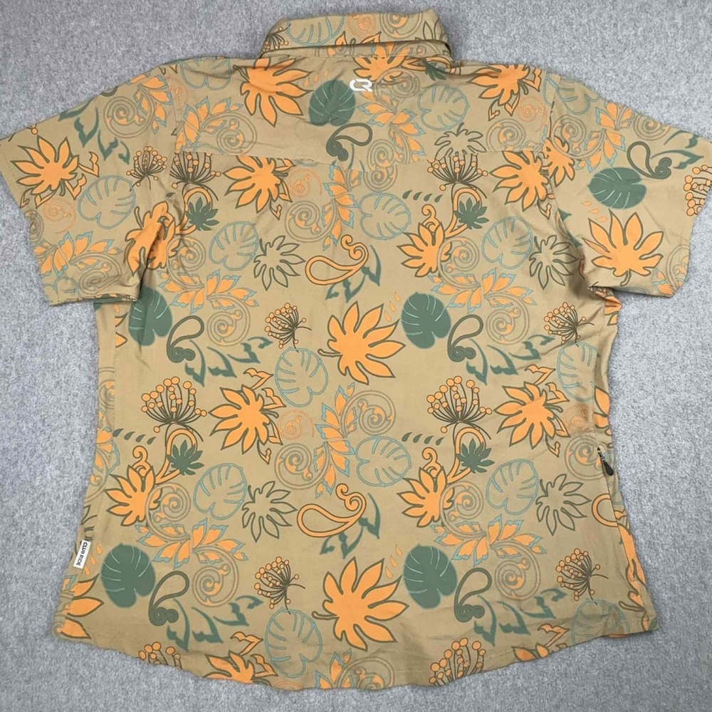 Club Ride Bandara Trailhead Party Shirt Women's Size XL Coriander Brown Paisley - Picture 9 of 13